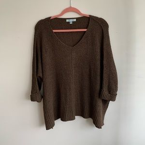 Brown Waffle Sweater | size small